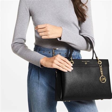 michael kors susan pebbled leather satchel|michael kors outlet satchel.